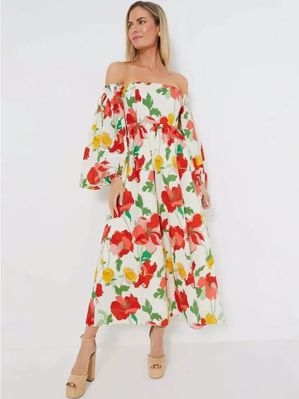 Hyacinth House Tuckernuck Off- the- Shoulder Marigold Maxi Dress